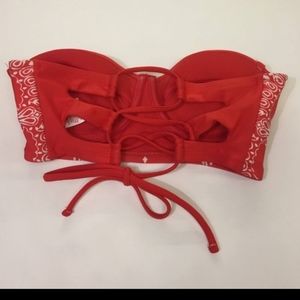 Red bandana bikini top sz med